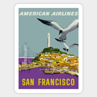 San Francisco - American Airlines - Vintage Travel Sticker